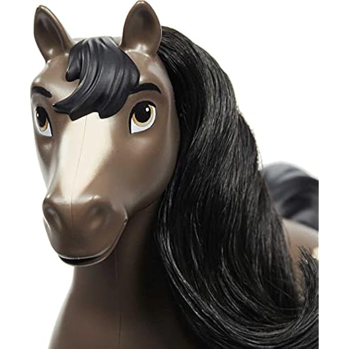 SPIRIT UNTAMED HERD HORSE (APPROX. 8-IN), MOVING HEAD, BAY PINTO WITH LONG BLACK MANE & PLAYFUL STANCE, GREAT GIFT FOR HORSE FANS AGES 3 YEARS OLD & UP - Image 2